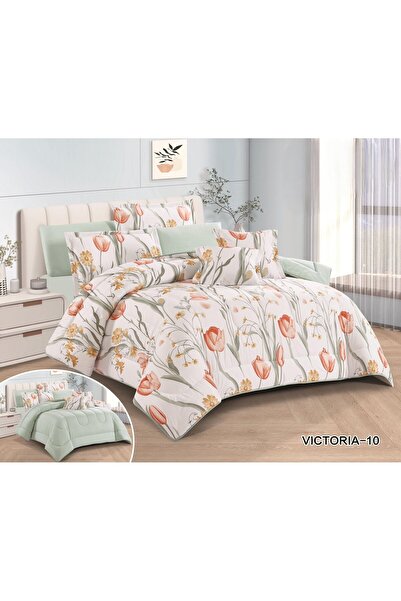 Red Rose Summer single and twin bed sheet set, 5 pieces, Cushion floral patte...