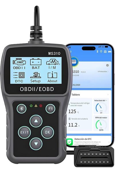 Generic جهاز فحص أعطال السيارات OBD2 بتقنية البلوتوث MS310، قارئ رموز المحرك ...