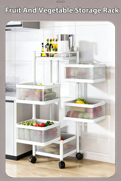 dida-cosmos 5-Tier Storage Rack, Detachable, With Wheels, Suitable For Storin...