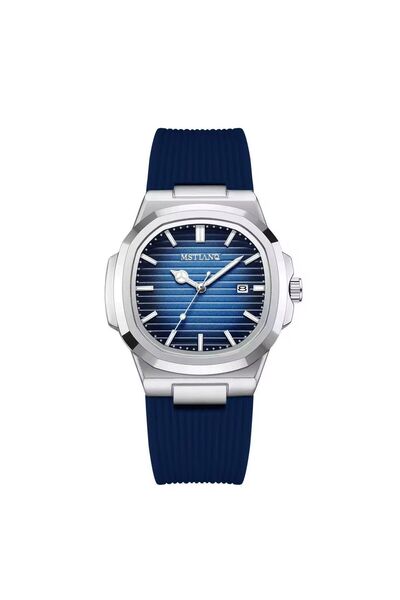 Genaric Business Luxury Men's Quartz Watch Alloy Case Silicone Strap