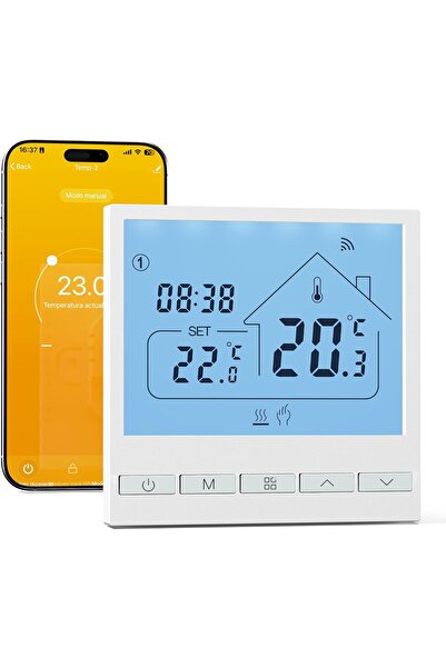 BeOk Termostat inteligent Wi-Fi – Programabil, Control prin Aplicație, Compat...