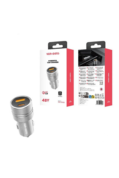 VEN-DENS 48W Dual USB Car Charger with QC 3.0 Fast Charging for Smartphones &...