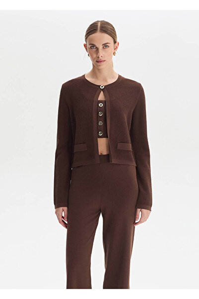 Knitss Kahve Regular Fit Triko Ceket
