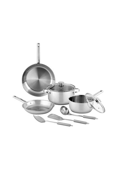 Carrefour Home Carrefour Home 9-piece cooking set, stainless steel, Silver