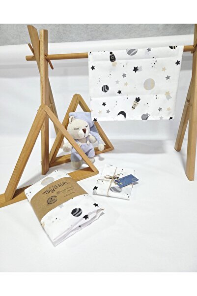 tiny plans ملاية أطفال مرنة - طقم غطاء وسادة مقاس 40x80 سم