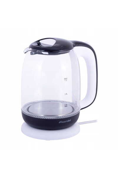 Kamille Electric Kettle Glass/Stainless Steel 1.7L 2000W with LED Light