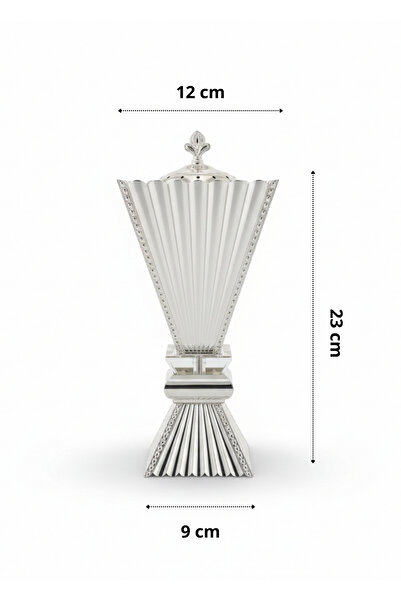 SQUALO Classic silver Lauren incense burner – Height 28 cm – Width 14 cm