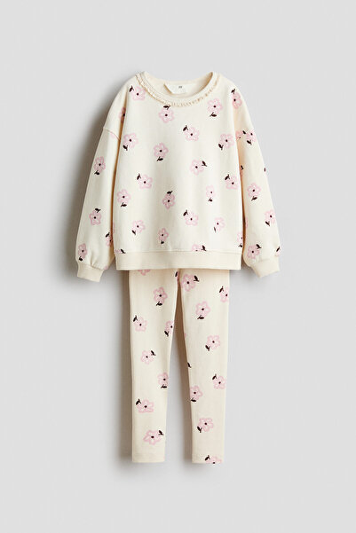 H&M 2 Parçalı Pamuklu ve Desenli Set