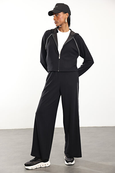 5in1Canpolat Black Piping Transition Hooded Tracksuit Set 0006