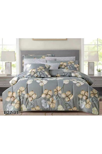 Red Rose طقم مفرش نفرين صيفي فاخر 8 قطع من خامة المايكروفايبر الملكي مقاس 260...