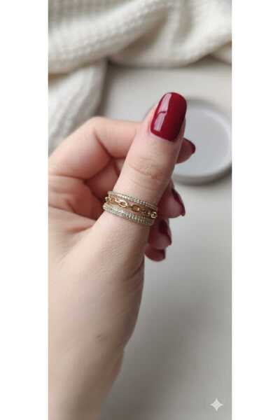 LÜMEN BUJİTERİ خاتم ذهبي وفضي مرصع بالأحجار مع تفاصيل سلسلة وحجر