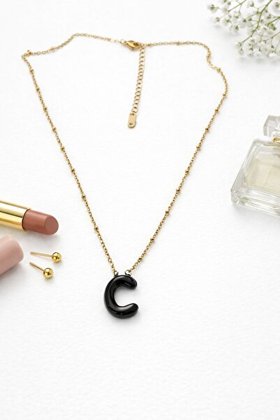 Archhazel Jewelery Elegant Steel Necklace with Letter C