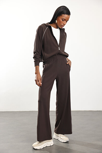 5in1Canpolat Brown Piping Transitional Hooded Tracksuit Set 0006