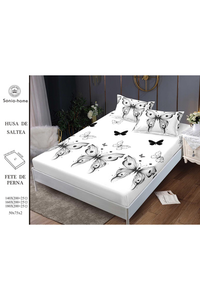 FIONNA.RO Stretchy Duvet Cover and Pillowcases Made of Finet 160x200cm - Whit...