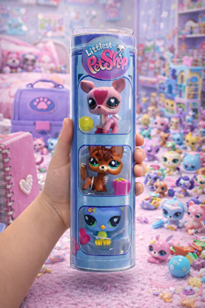 Cici Oyuncak Minişler Littlest Pet Shop 3’lü Miniş Set Orijinal Tüplü Özel Ko...