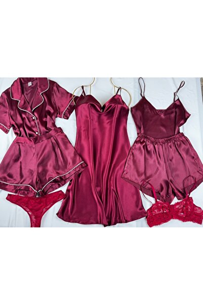 ROZENİN LINGERIE 6 Parça Gecelik Pijama İç Çamaşır Takımı Mini Çeyiz Seti