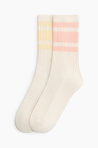 H&M 2'li Lastik Örgülü Çorap