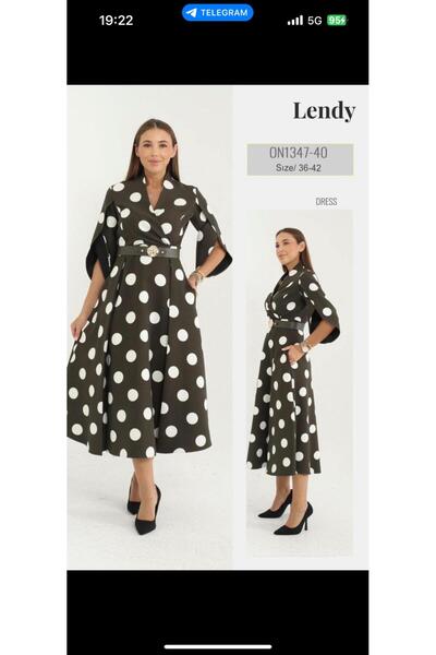 OEM women's dress, midi, with Belt, burgundy, black, green, viscose