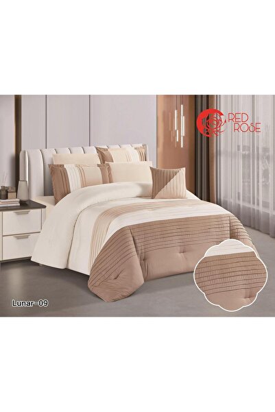 Red Rose Lunar Modern Design Microfiber Duvet(5 Pieces) - Striped - Single an...