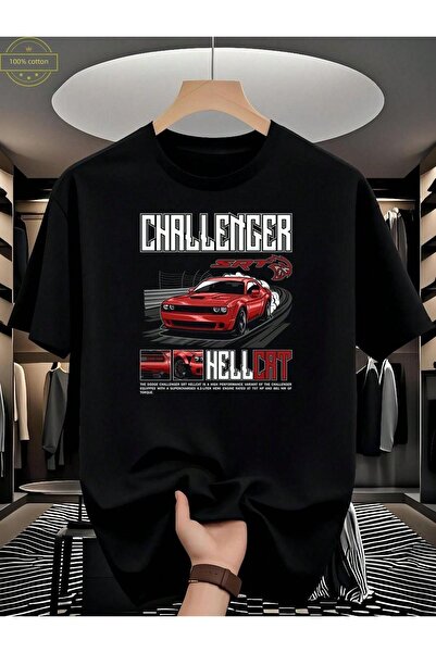 LELVANİ Challenger Hellcat Car Printed Tshirt