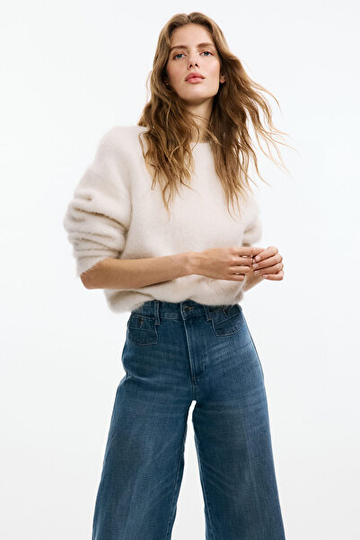 H&M Wide High Waist Ankle Jeans