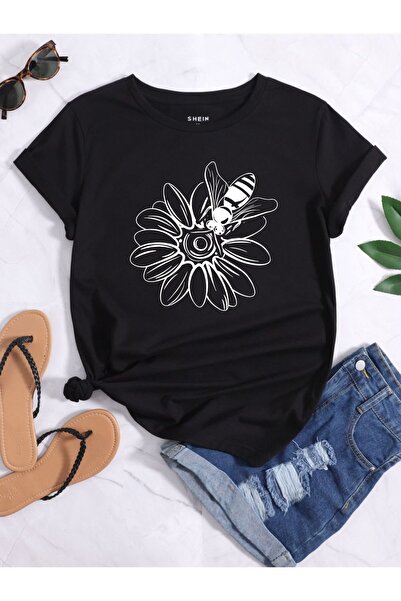 ZEMLİYA Γυναικείο μπλουζάκι με γραφικό σχέδιο σε μεγάλο μέγεθος – Casual stre...