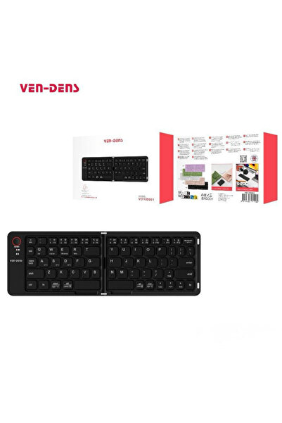 VEN-DENS لوحة مفاتيح لاسلكية قابلة للطي بتقنية بلوتوث VD-KB001 للهواتف الذكية...