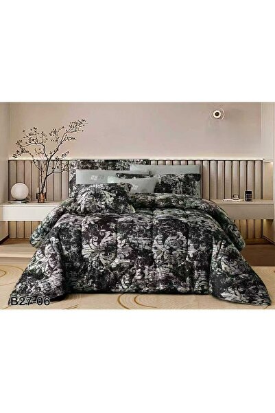 Red Rose طقم مفرش نفرين صيفي فاخر 8 قطع من خامة المايكروفايبر الملكي مقاس 260...