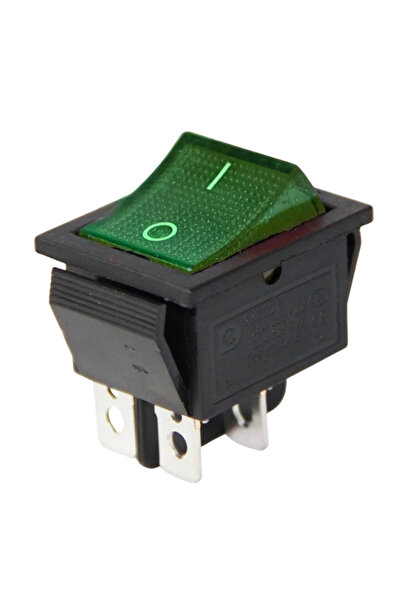 Voltaj IC-104 Geniş Işıklı Anahtar On Off Switch 4P Yeşil