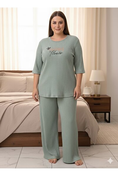 sleeproom Women's Green Half Sleeve Camisole Inspire Pajama Set