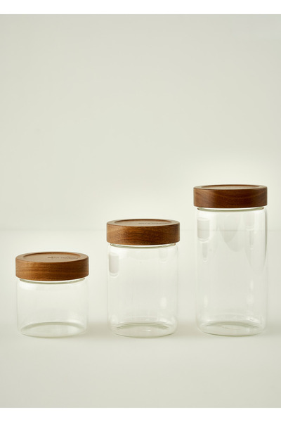 Bella Maison Austin Wooden Lid Jar Set of 3 Natural