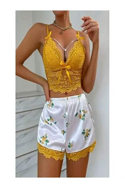 Eces Design Women's Lace 2-Piece Shorts Pajama Set – Comfortable & Stylish Ho...