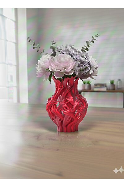 Pilovestik Modern Sanat El Figürlü Dekoratif Vazo & Biblo - Kırmızı