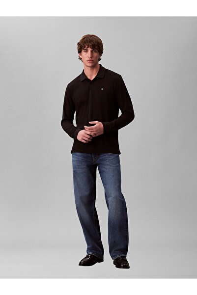 Calvin Klein Men's Ls Casual Pique Polo Sweatshirt Lv04Re201Gub1