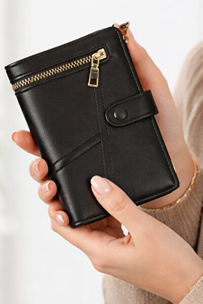 Newish Polo Women's Black Zipper Wallet – Stylish and Convenient Medium Walle...