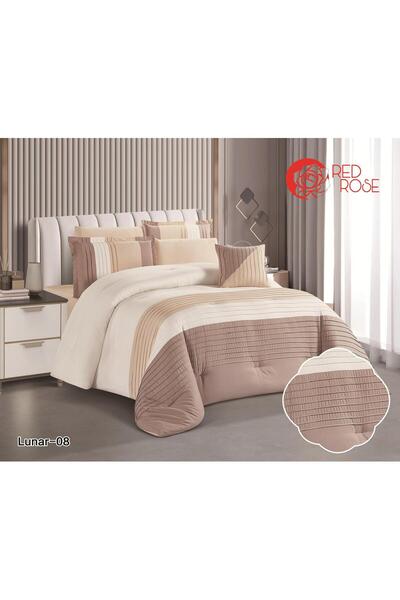 Red Rose Lunar Modern Design Microfiber Duvet(5 Pieces) - Striped - Single an...