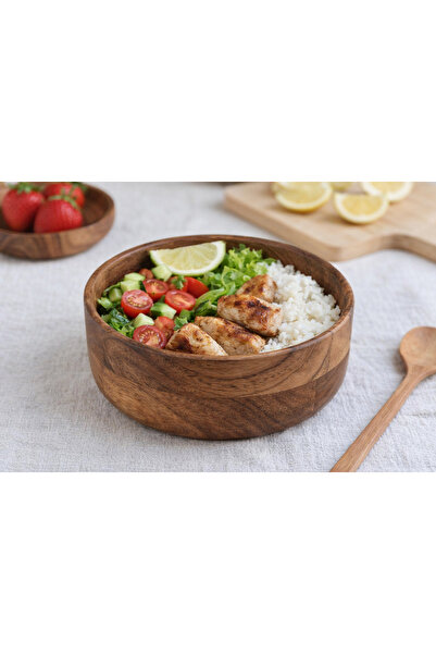 OEM Round Wooden Bowl, Dark Brown Color, size Ø15 x 6 cm, 625 ml