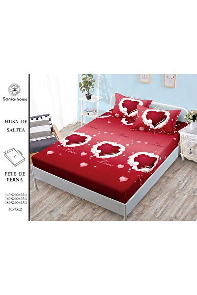 FIONNA.RO Stretchy Duvet Cover and Pillowcases Made of Finet 160x200cm - Red ...