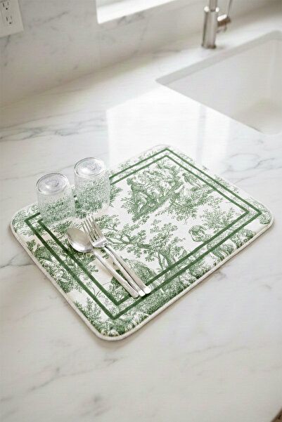 aymira home Bulaşık Kurutma Matı Kurulama Bezi Örtüsü Tezgah Üstü Emici Bulaş...