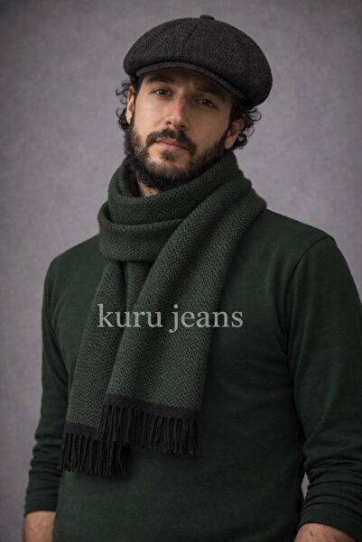 kuru Kaşe Fabric English Beanie + Kaşe Scarf Stylish Combination Set