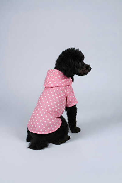 MPZ Pets Cat and Dog Outfit & Dress & Raincoat - Pink Heart Printed Mesh Rain...