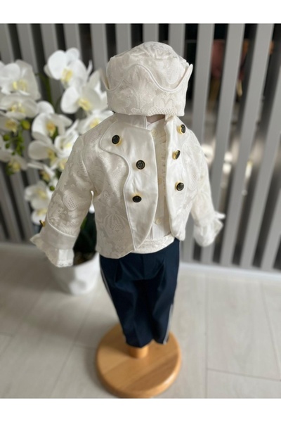 Inovius Costum botez print, alb - DPH357 - Marime: 3-6 luni