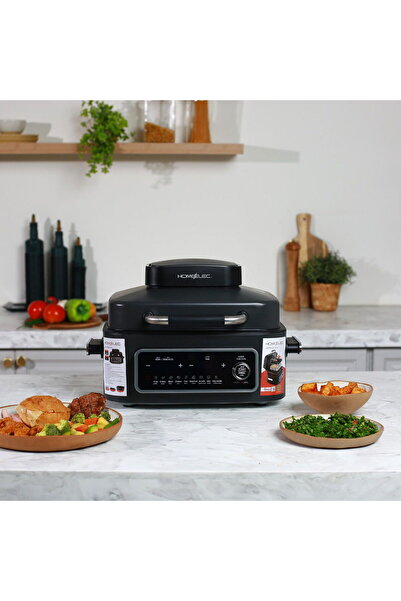 Home Elec Multifunction grill 6 liters gray 1600 watts