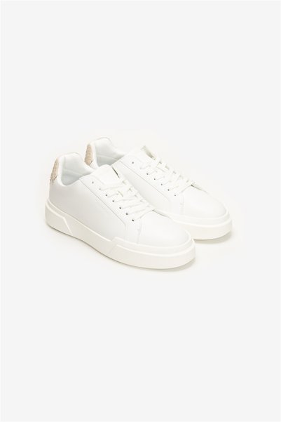 Calvin Klein Chunky Cupsole Laceup Lth Bt Aop Erkek Sneaker Beyaz