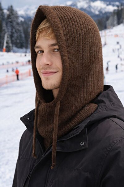 FELLMENS Brown Wool Premium Balaklava Men's Beanie Hat