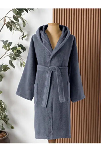 Altınbaşak Dolce Kapüşonlu Tekli Bornoz Mesmerize/İndigo M/L Beden