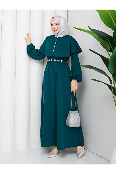 AVK MODA Rochie Tesettür pentru femei cu bolero crep