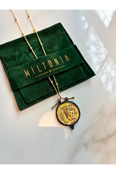Miltonia Antik Figür Madalyon 925 Ayar Gümüş Unisex Kolye