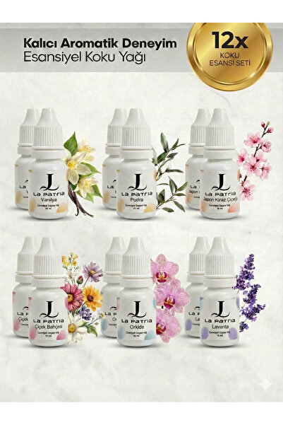 LaPatria Çamaşır yün Kurutma Topu İçin Koku seti 10ml - 12 Adet Esansiyel Uçucu Yağ