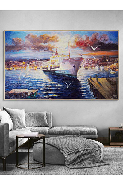 Simurg Sanatevi Boğazda Akşam Vapuru Yağlı Boya Tablosu